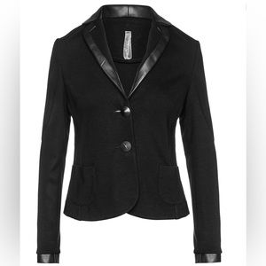Leather-trimmed Blazer